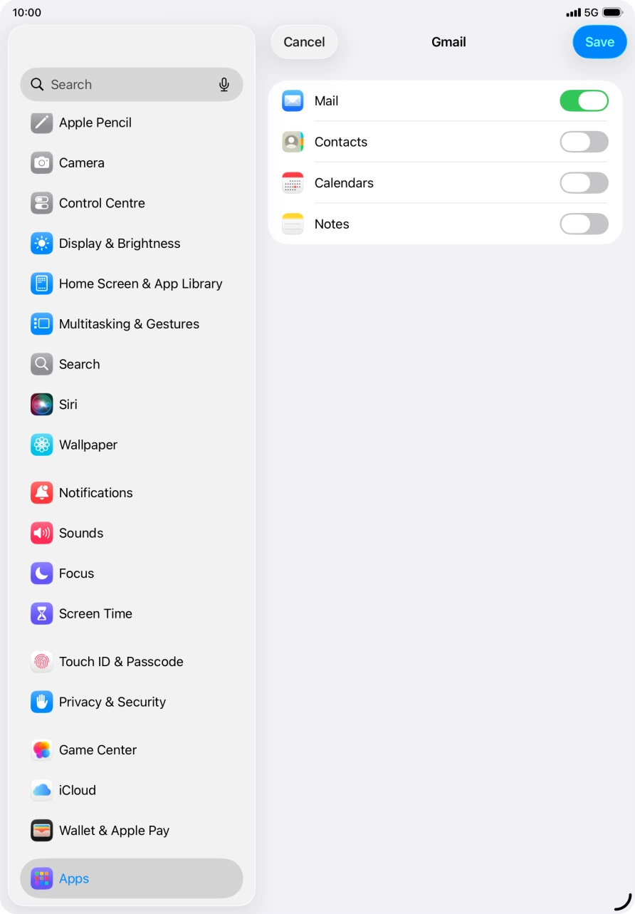 If this screen is displayed, you email account has been recognised and set up automatically. Follow the instructions on the screen to key in more information and finish setting up your tablet.