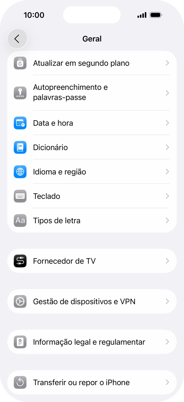 Prima Transferir ou repor o iPhone.