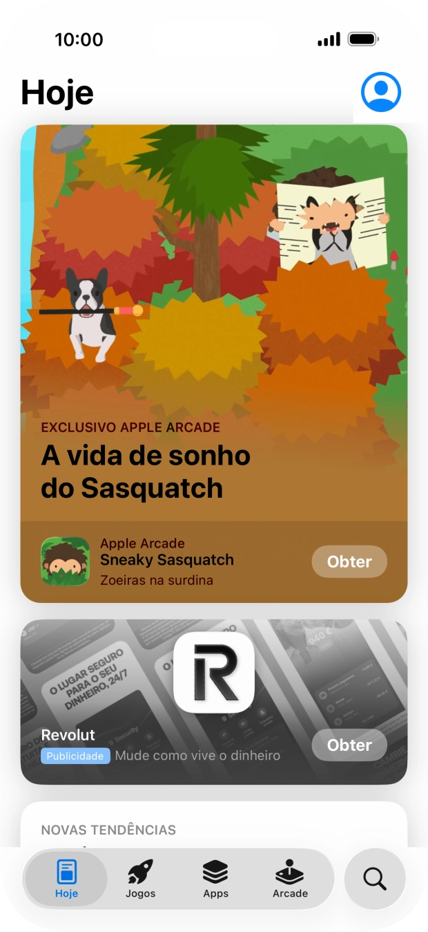 Prima o ícone para pesquisar.