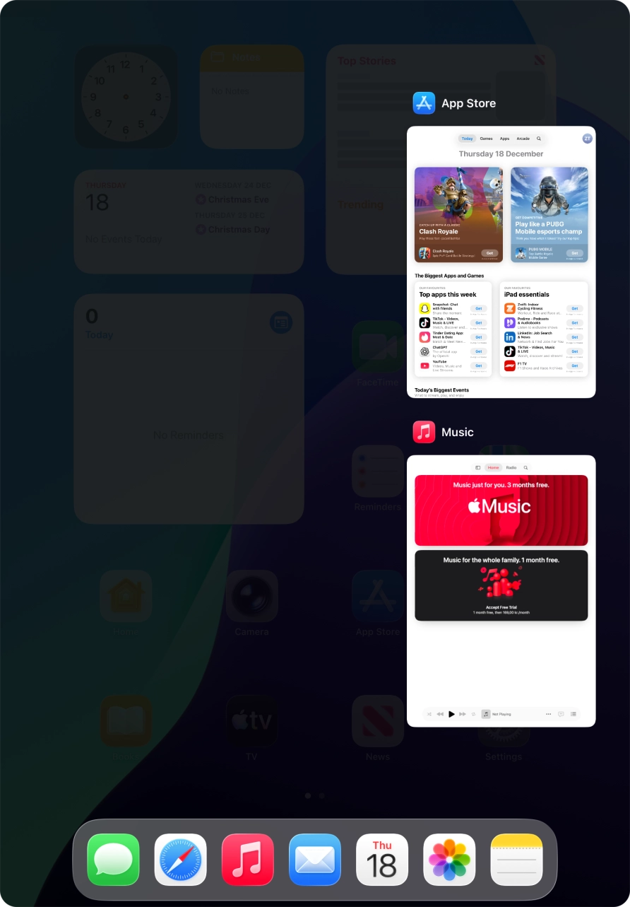 Slide upwards on the required application to end it.