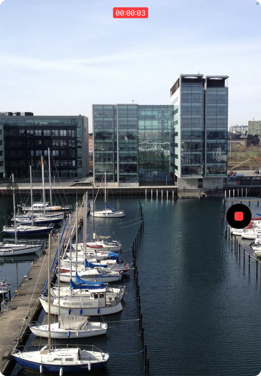 Press the stop icon to stop the recording.