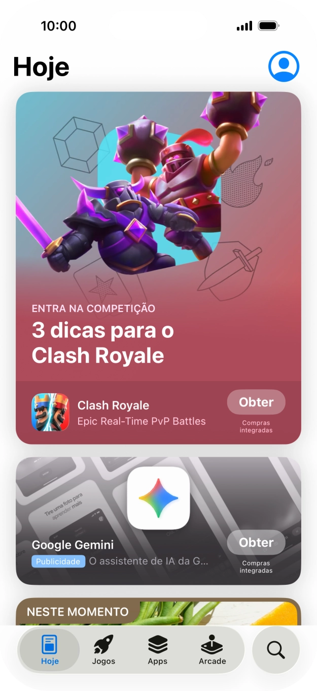 Prima o ícone para pesquisar.