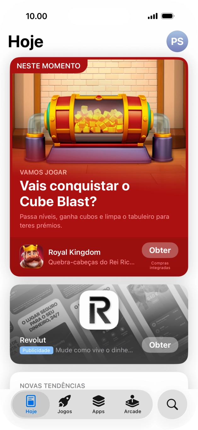 Prima o ícone para pesquisar.