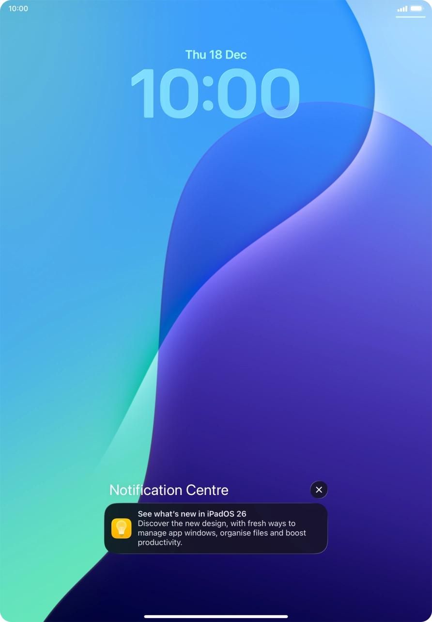 Press the required notification and follow the instructions on the screen to use the selected function.