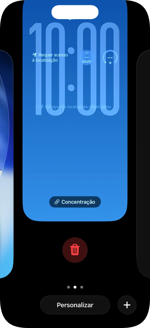 Prima o ícone para apagar.