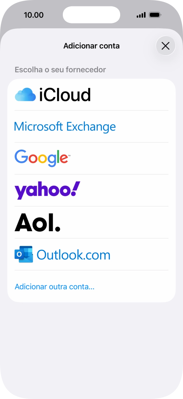 Prima Adicionar outra conta....