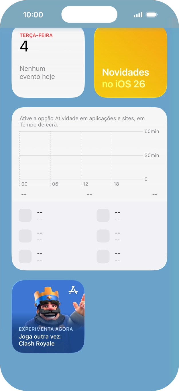 Mantenha premido o widget pretendido até aparecer um menu no ecrã.