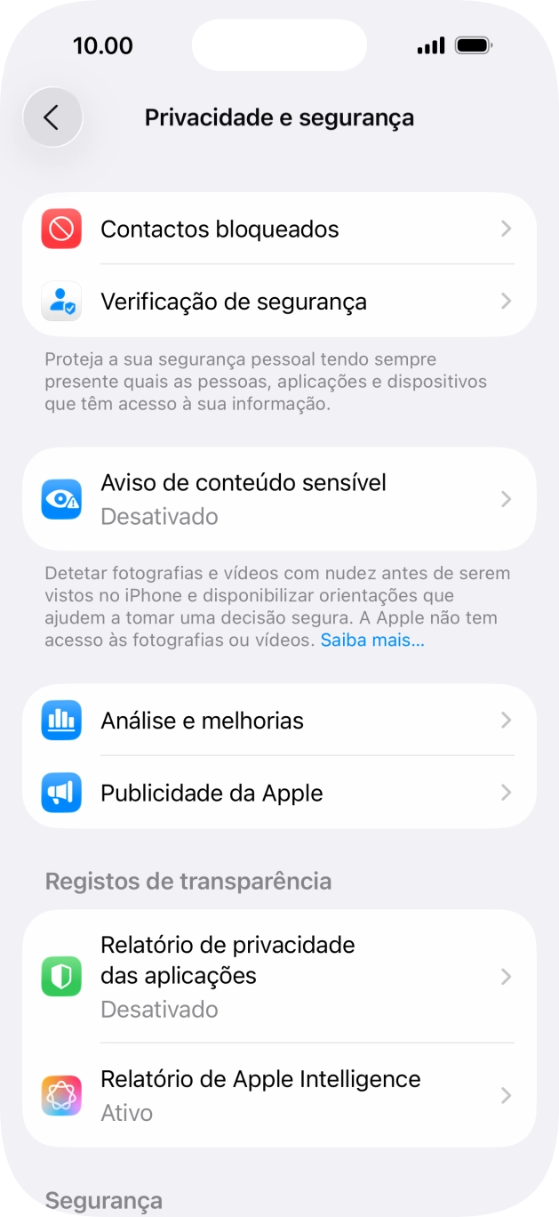 Prima Relatório de privacidade das aplicações.