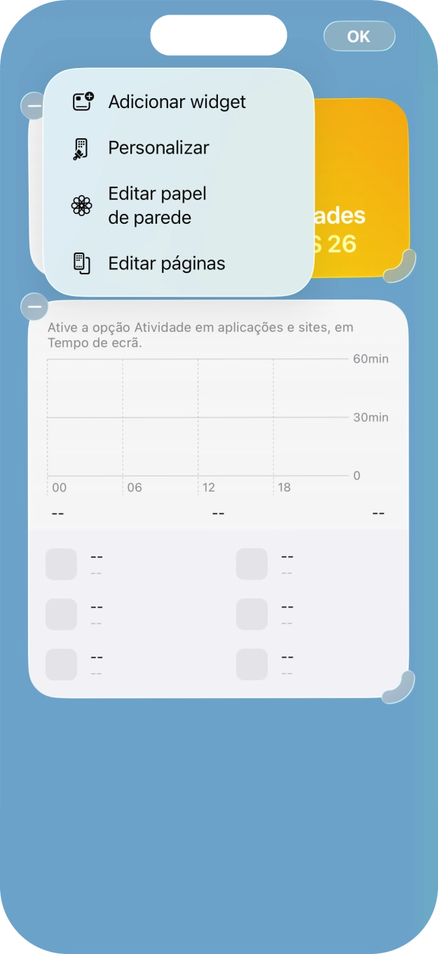 Prima Adicionar widget.