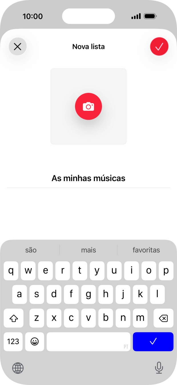 Prima o ícone para aceitar.