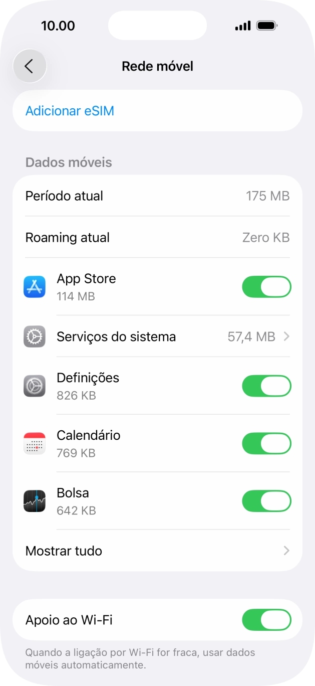 Prima Adicionar eSIM.