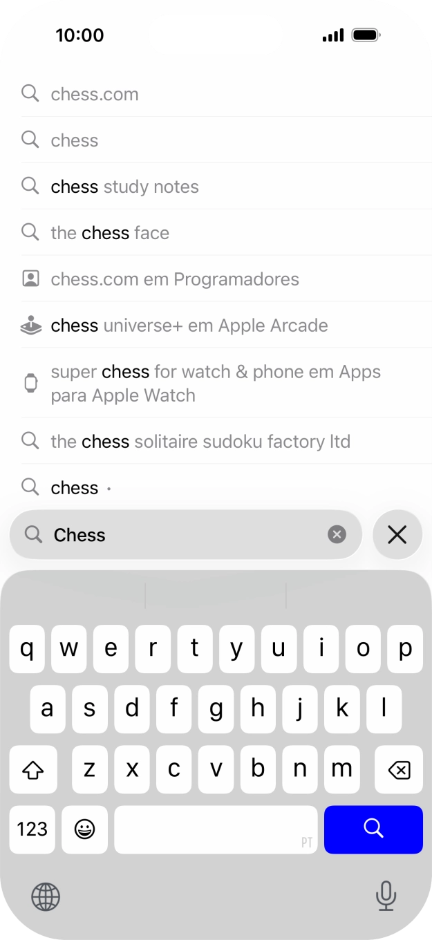 Prima o ícone para pesquisar.
