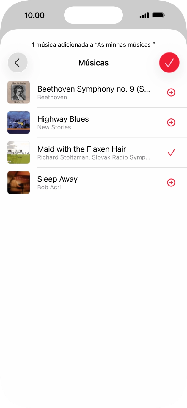 Prima o ícone para aceitar.