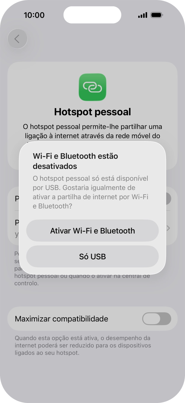 Se o Wi-Fi estiver desativado, prima Ativar Wi-Fi e Bluetooth.