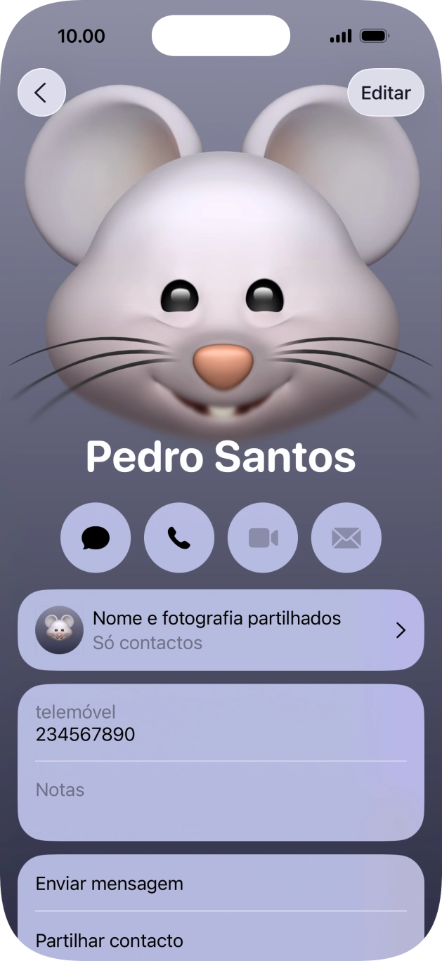 Para voltar ao ecrã inicial, deslize o dedo de baixo para cima a partir da base do ecrã.