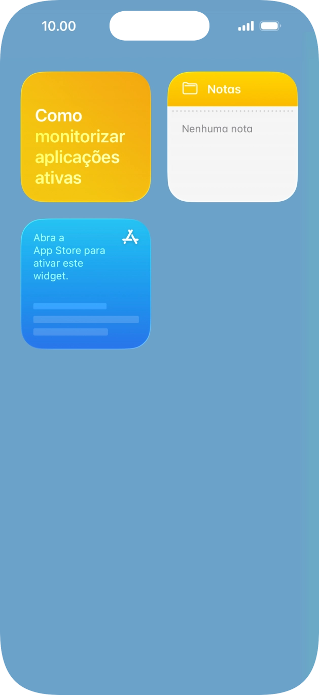 Mantenha premido o widget pretendido até aparecer um menu no ecrã.