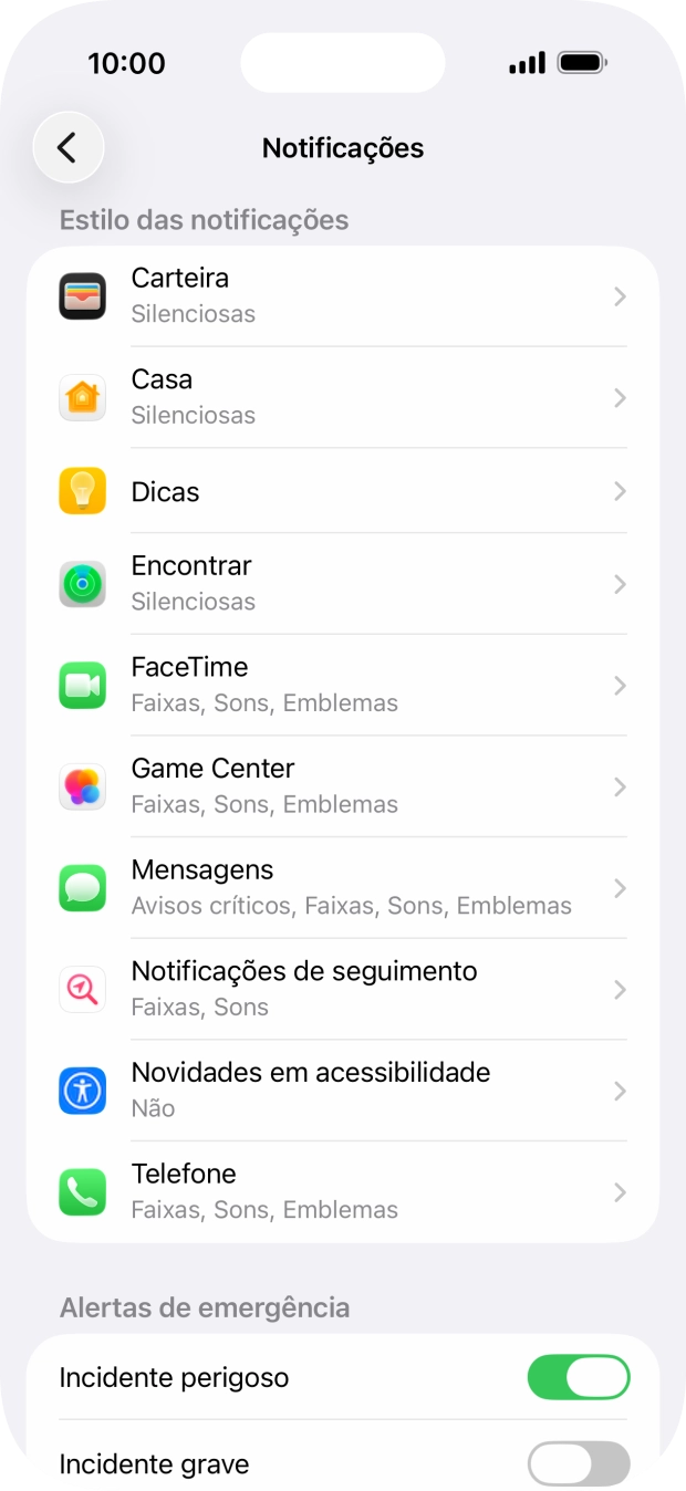 Prima a aplicação pretendida.