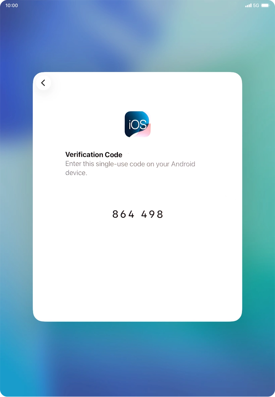 Follow the instructions on the screen and in the 'Move to iOS' app to transfer the content from the Android device to your tablet and set up your tablet and prepare it for use.