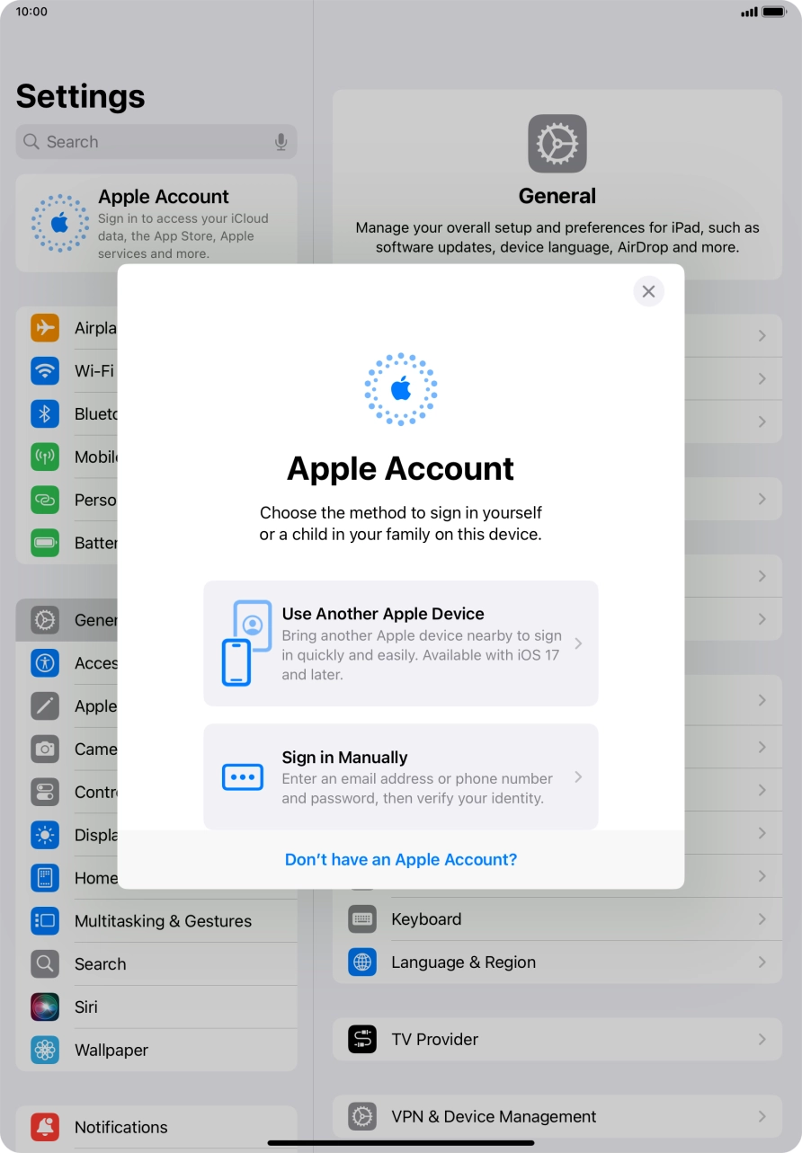 Press Sign in Manually.
