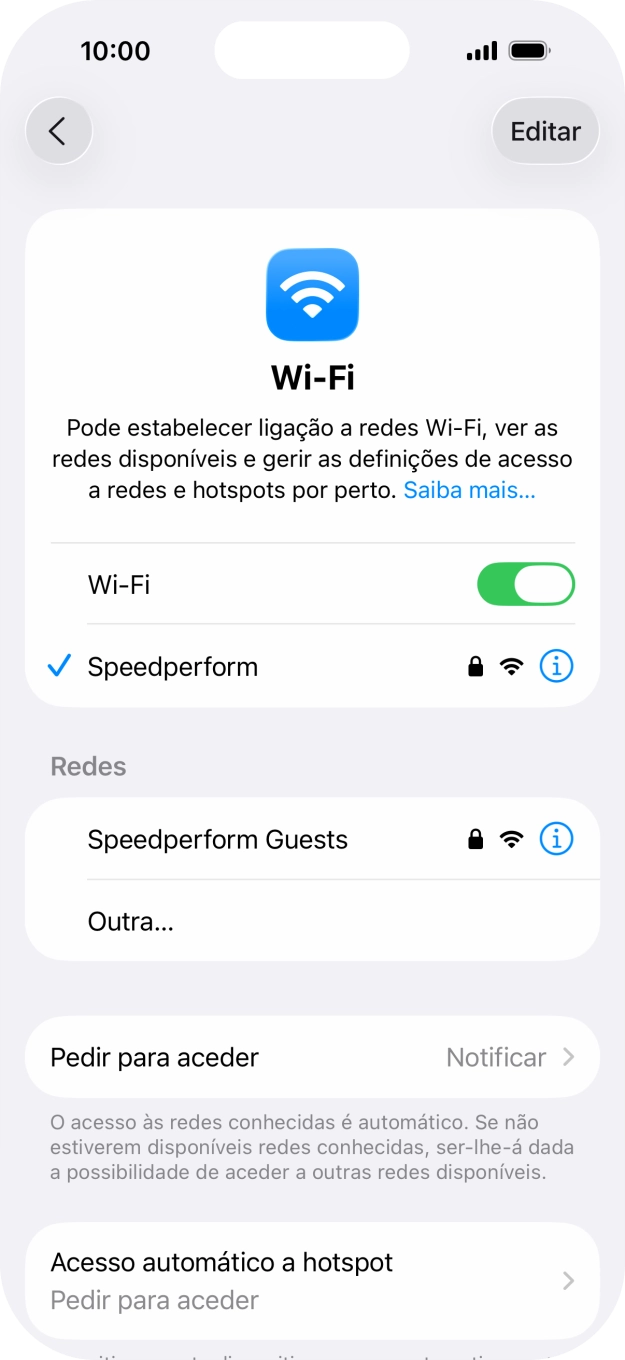 Para voltar ao ecrã inicial, deslize o dedo de baixo para cima a partir da base do ecrã.