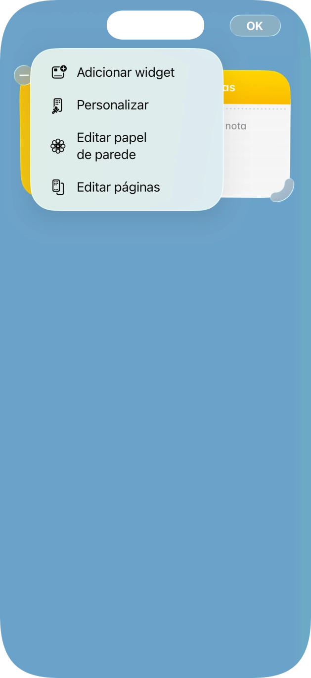 Prima Adicionar widget.