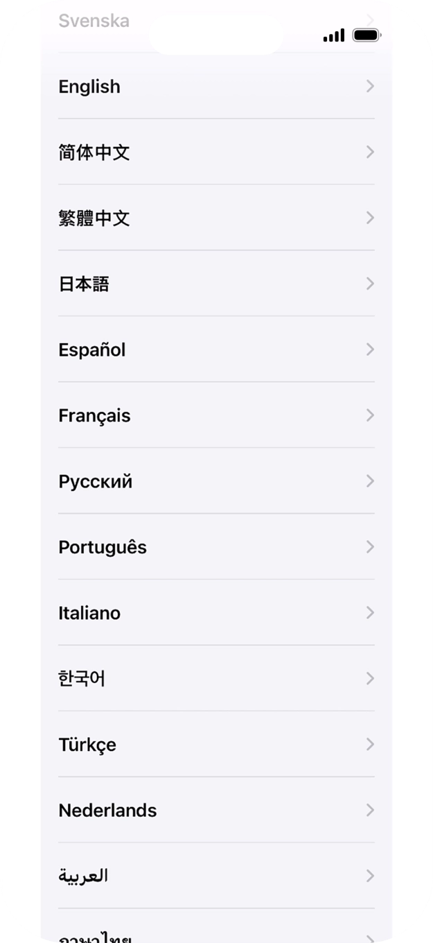 Prima o idioma pretendido.