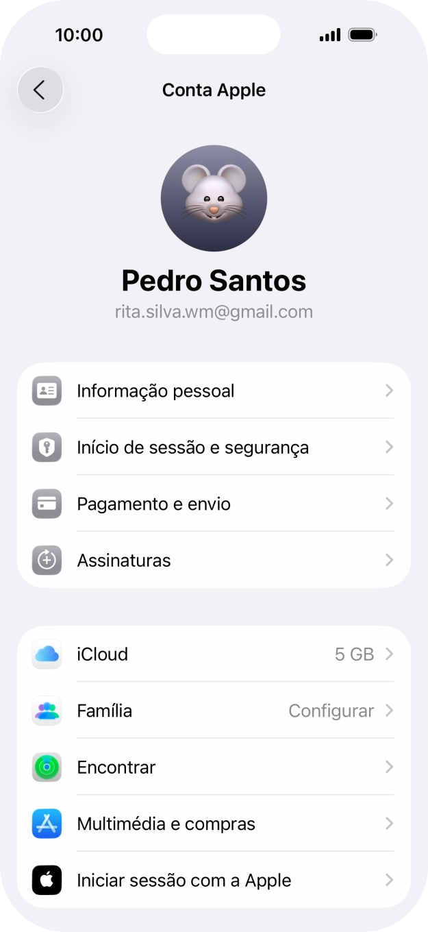 Para voltar ao ecrã inicial, deslize o dedo de baixo para cima a partir da base do ecrã.