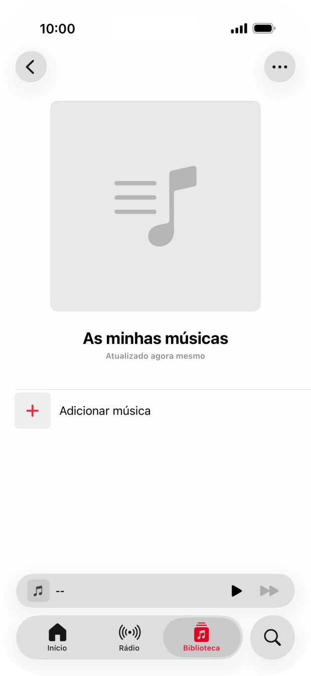 Prima Adicionar música.