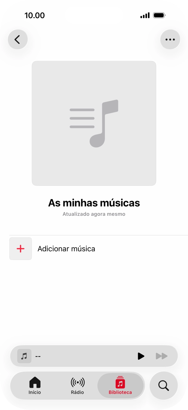 Prima Adicionar música.