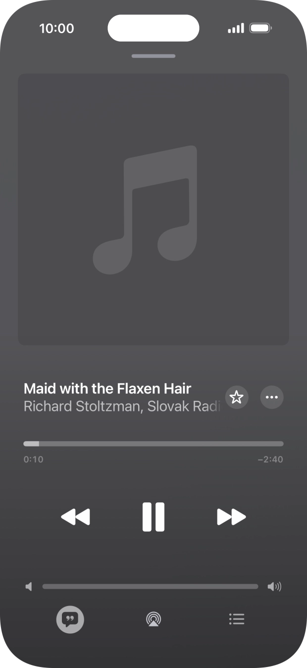 Prima a seta para a direita para ir para o ficheiro de música seguinte.