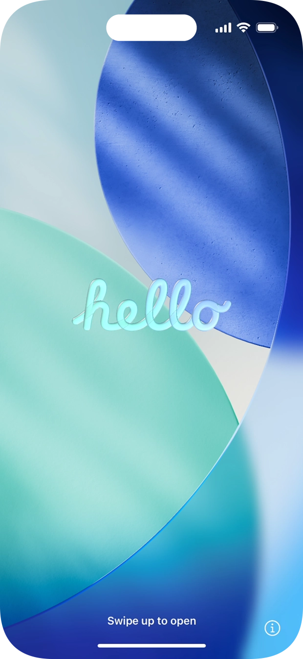 Deslize o dedo para cima a partir da base do ecrã.