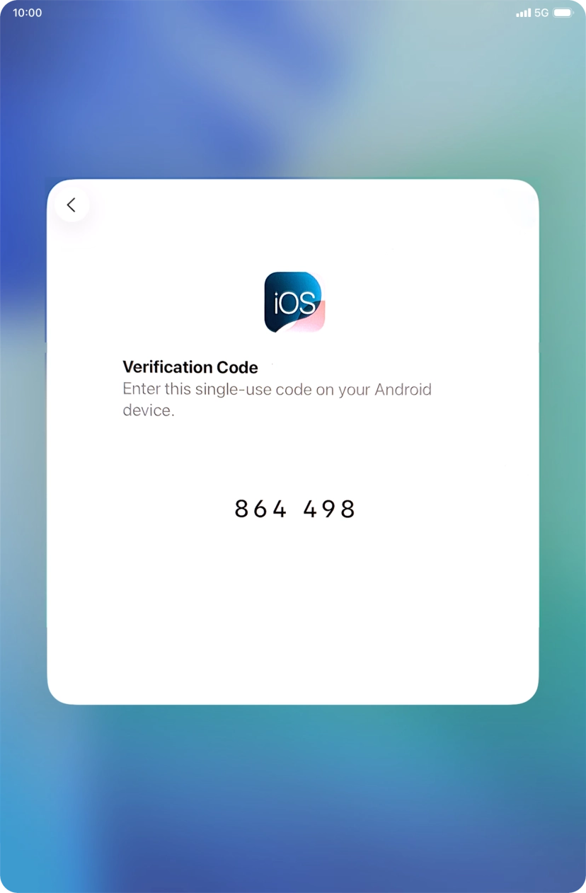 Follow the instructions on the screen and in the 'Move to iOS' app to transfer the content from the Android device to your tablet and set up your tablet and prepare it for use.