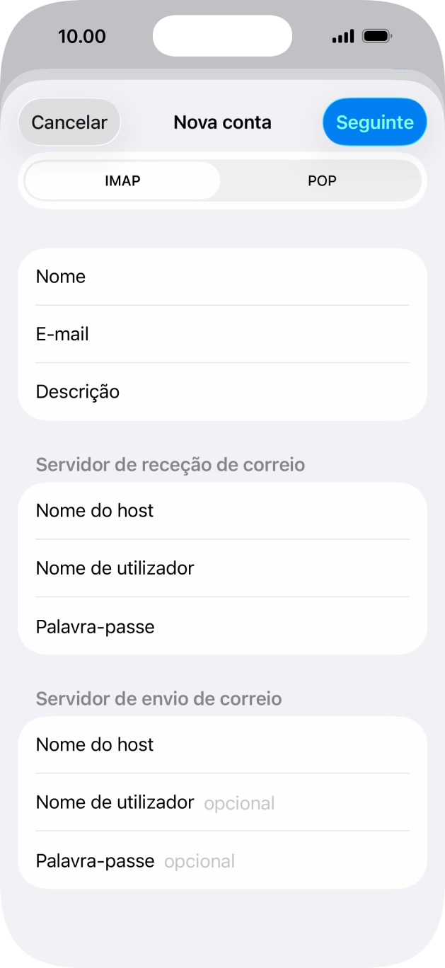 Prima Nome de utilizador e introduza o nome de utilizador da sua conta de e-mail.