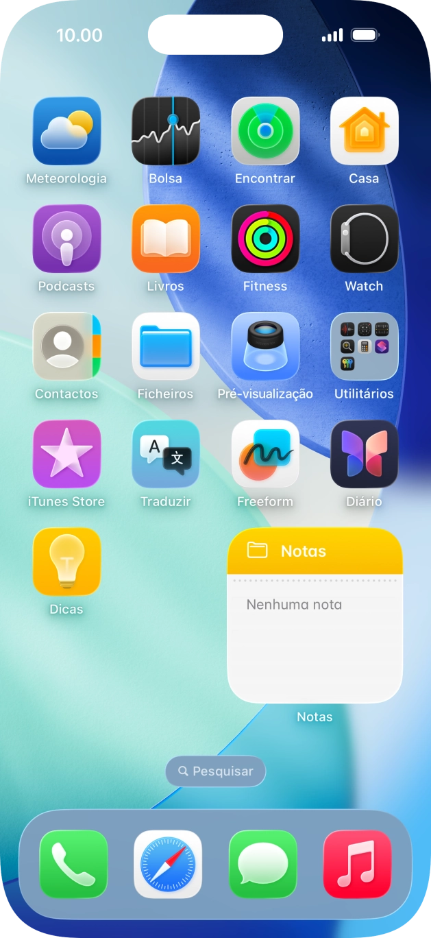 Se utilizar uma pilha de widgets: Deslize o dedo para cima ou para baixo na pilha para escolher o widget pretendido.