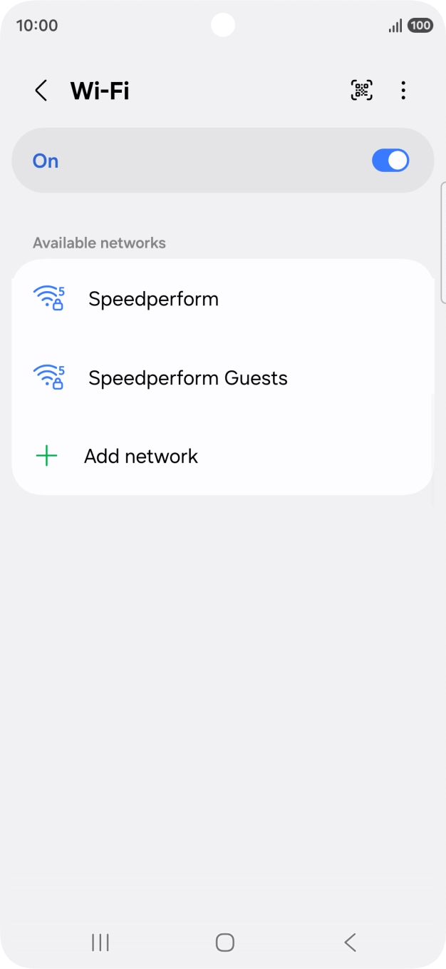 Press the required WiFi network.