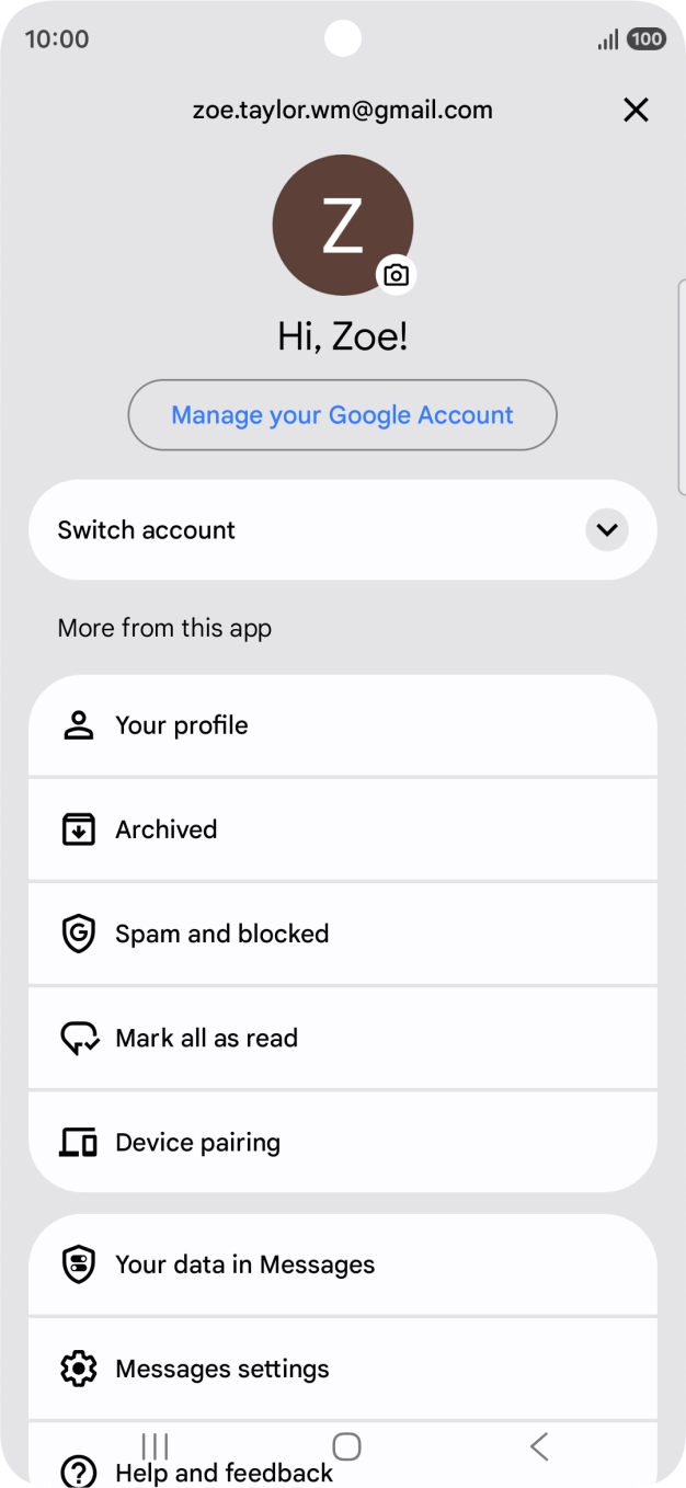 Press Messages settings.