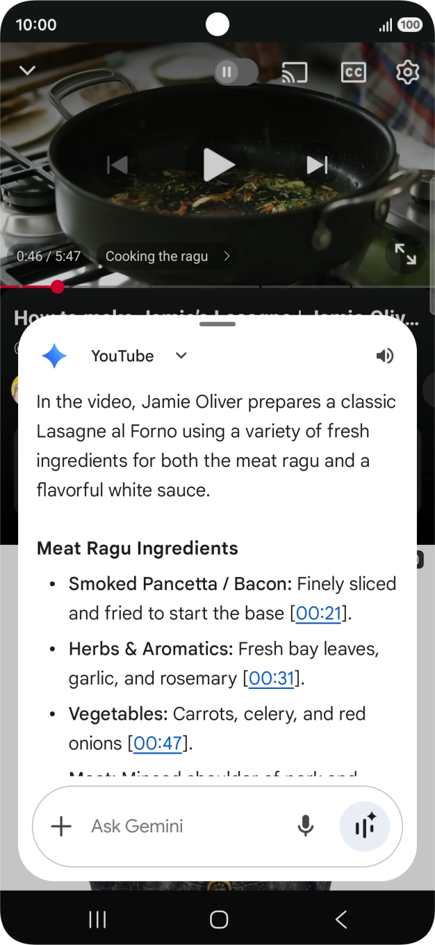 The answer from Gemini to your question is displayed.