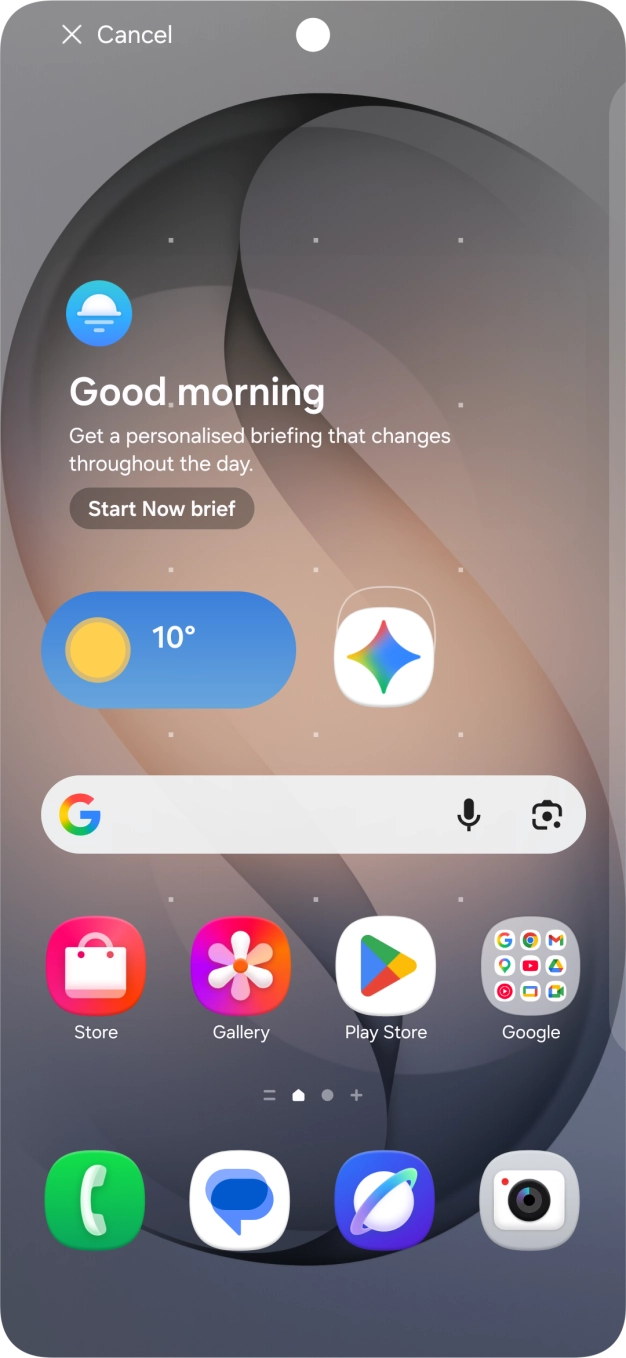 Drag the app icon to the required position on the home screen.