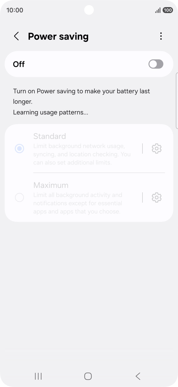 Press the indicator below 'Power saving' to turn on the function.