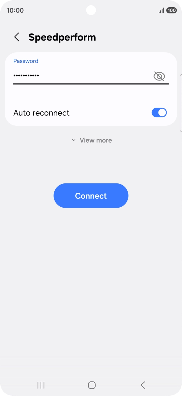 Key in the password for the WiFi network and press Connect.