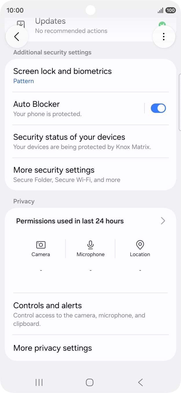 Press More security settings.