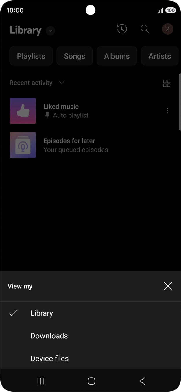 Press the required category and go to the required audio file.