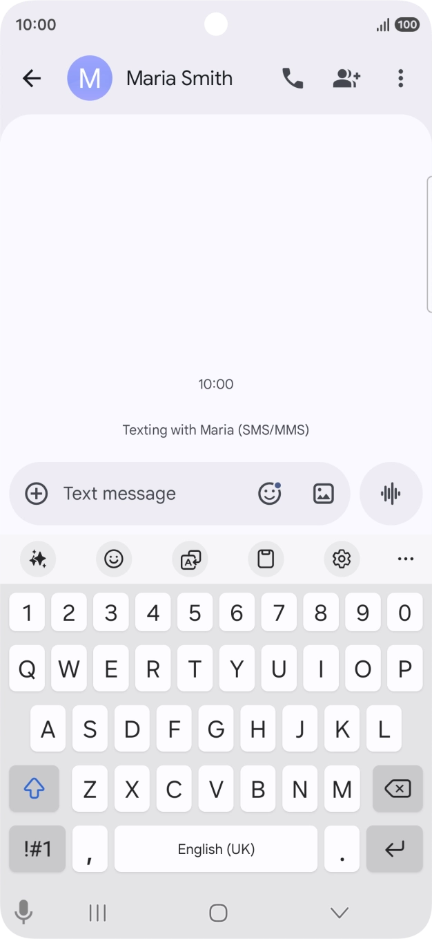 Select an existing conversation or create a new message and press the AI icon.