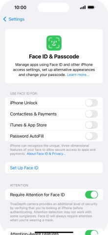 Use Face ID on your Apple iPhone 15 Plus iOS 18 - Help | Swisscom