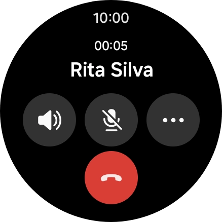 Prima o ícone para terminar a chamada.