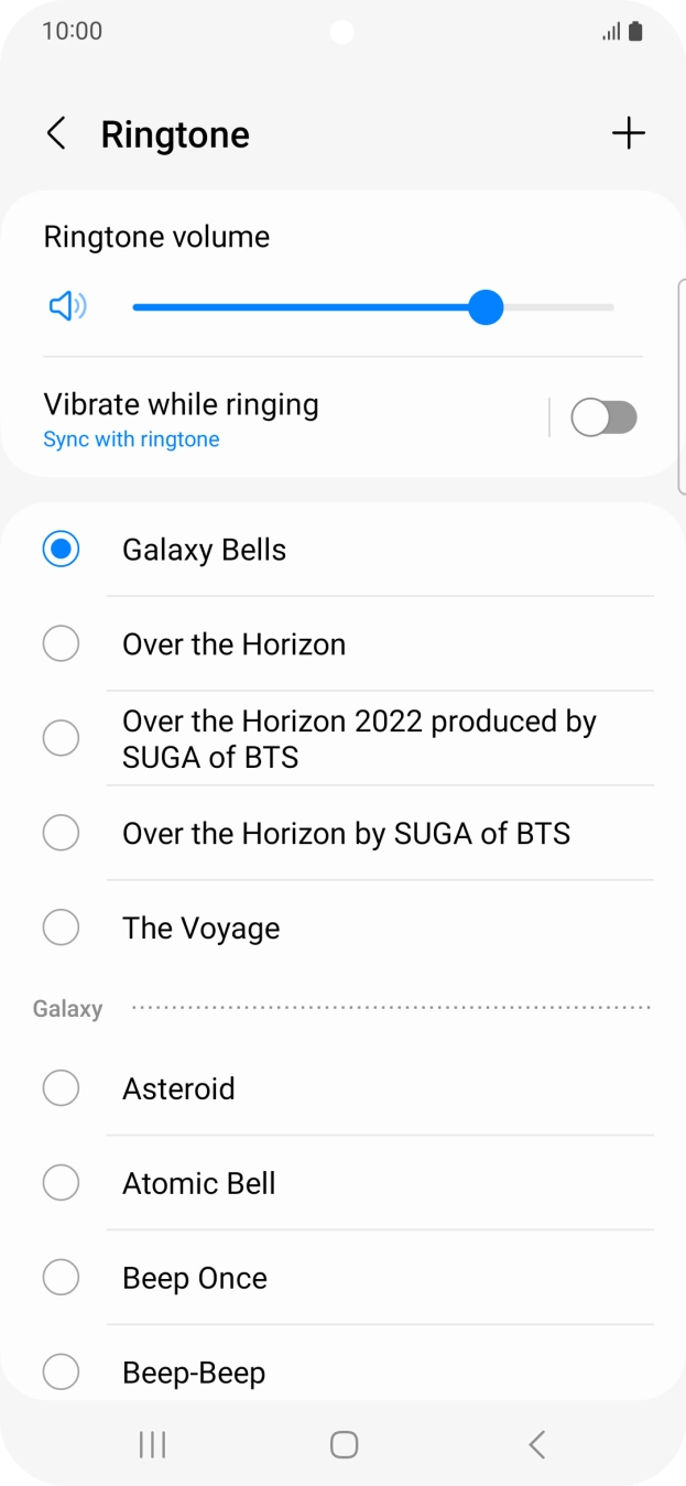 Press the different ring tones to hear them.
