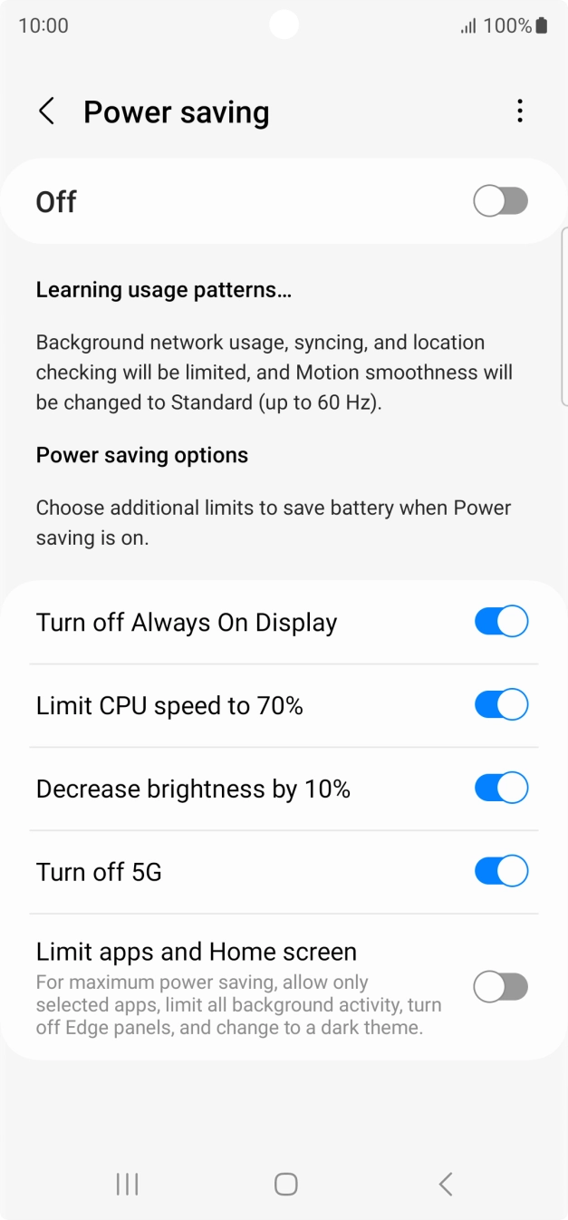 Press the indicators next to the required settings. Press the indicators next to the required settings.