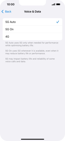 To turn on automatic switch between 5G and 4G, press 5G Auto. To turn on automatic switch between 5G and 4G, press 5G Auto.