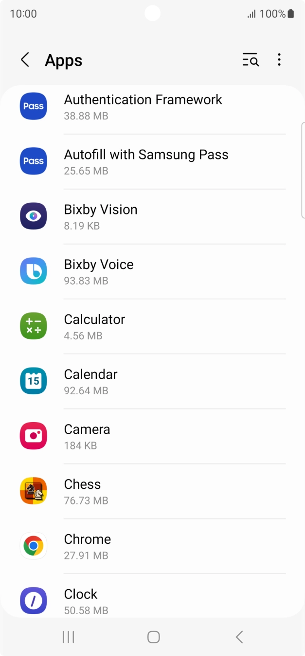 Press the required app.