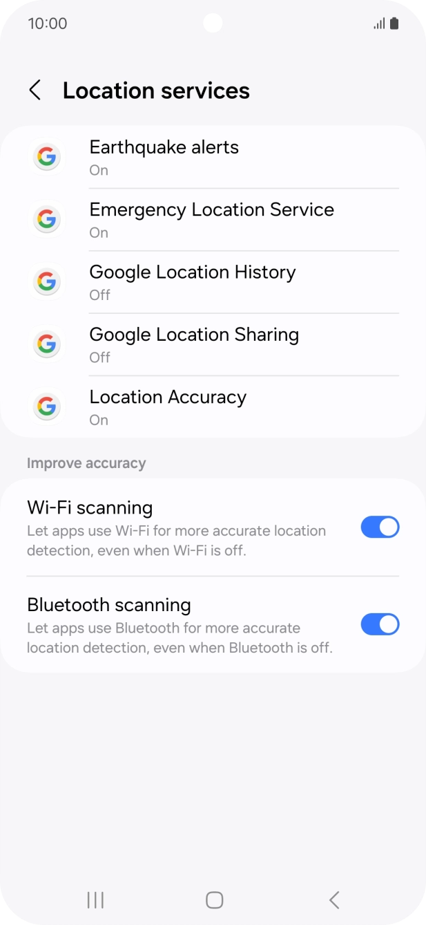 Press Location Accuracy. Press Location Accuracy.